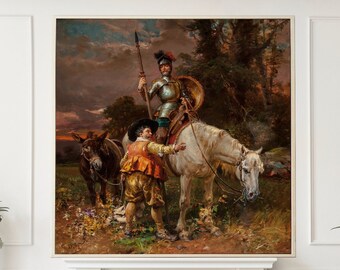 オノレ・ドーミエ「ドン・キホーテとサンチョ・パンサ」1868年複製