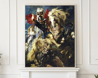 St George Battles The Dragon, Peter Paul Rubens Fine Art print