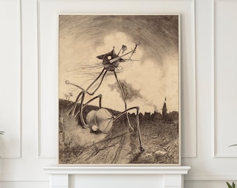 La Guerra dei Mondi Illustrazione, Marziani in movimento, Henrique Alvim Corrêa