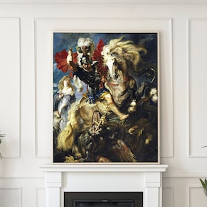 St George Battles The Dragon, Peter Paul Rubens Fine Art print