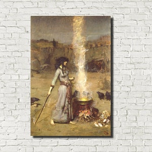 John William Waterhouse Fine Art Print : The Magic Circle, Witch