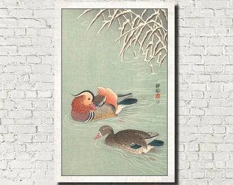 現品のみ】 小原古邨 祥邨 「雪中の鴛鴦」 渡邊木版美術 木版画 浮世絵