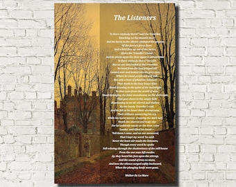 The Listeners, Walter De La Mare Poem auf John Atkinson Grimshaw Print, An Autumn Lane