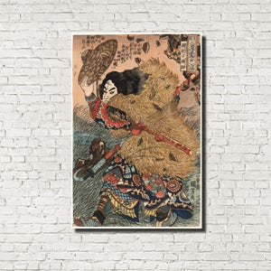 Utagawa Kuniyoshi, Japanese Fine Art Print : Suikoden Warrior Art ...