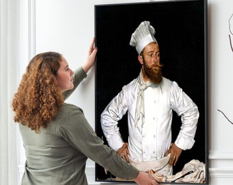 Le Chef de l'Hôtel Chatham, Paris, William Orpen Fine Art Print, Chef Portrait, Kitchen Wall Art