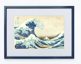 葛飾北斎作「神奈川沖浪裏」、木版画、ジクレー、版画、富士山、浮世絵