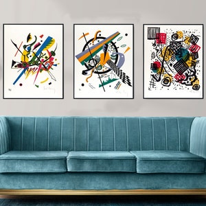 Wassily Kandinsky Abstract Prints Set of 3, Kandinsky Art Posters, Geometric Abstract Wall Art Posters, High Quality Giclée