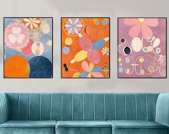 Hilma Af Klint Posters, Set 3 Abstract Pattern Wall Art Posters, High Quality Prints