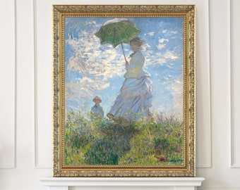Canvas Reproduction, Claude Monet, Impressionist Art : Woman with a Parasol, Gallery Quality