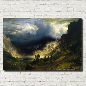 Albert Bierstadt Fine Art Print : Rocky Mountains Storm