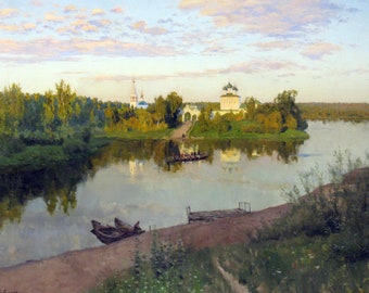 Isaac Levitan Russian Fine Art Print, Evening Bells Ringing