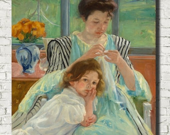 Mary Cassatt, Impressionist Fine Art Print : Young Mother Sewing