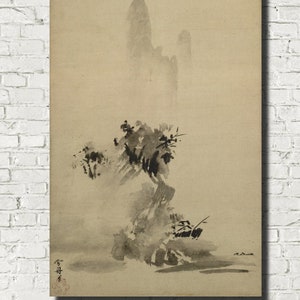 Sesshū Tōyō Fine Art Print, Japanese Splashed Ink Landscape, Haboku-Sansui