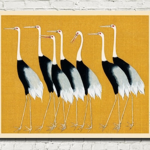 Ogata Korin Japanese Fine Art Print, Red Crown Cranes