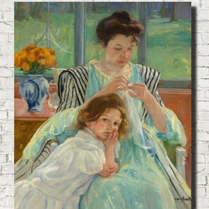 Mary Cassatt, Impressionist Fine Art Print : Young Mother Sewing