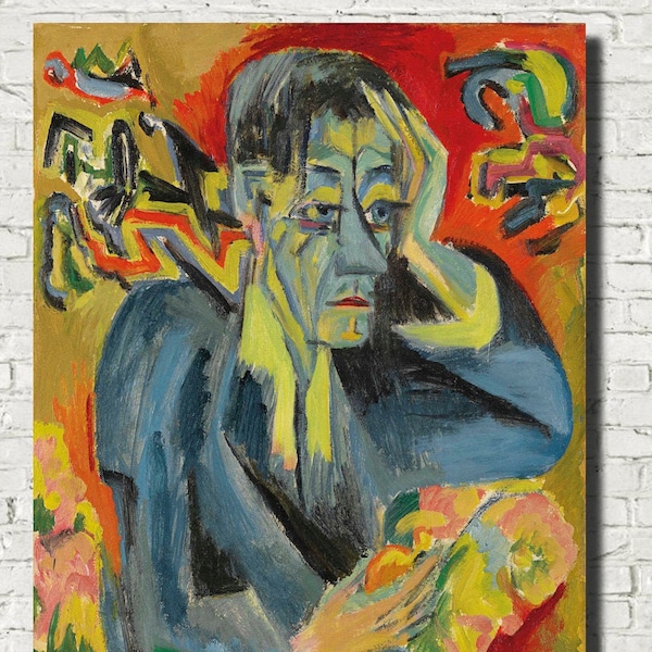 Ernst Ludwig Kirchner Expressionism Fine Art Print, Bildnis des Dichters Frank