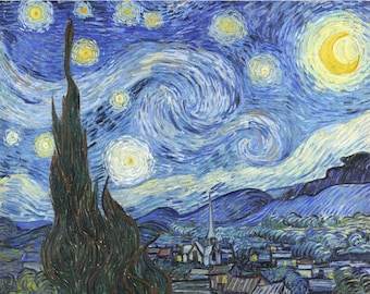 Stampa artistica di Vincent Van Gogh, Notte stellata