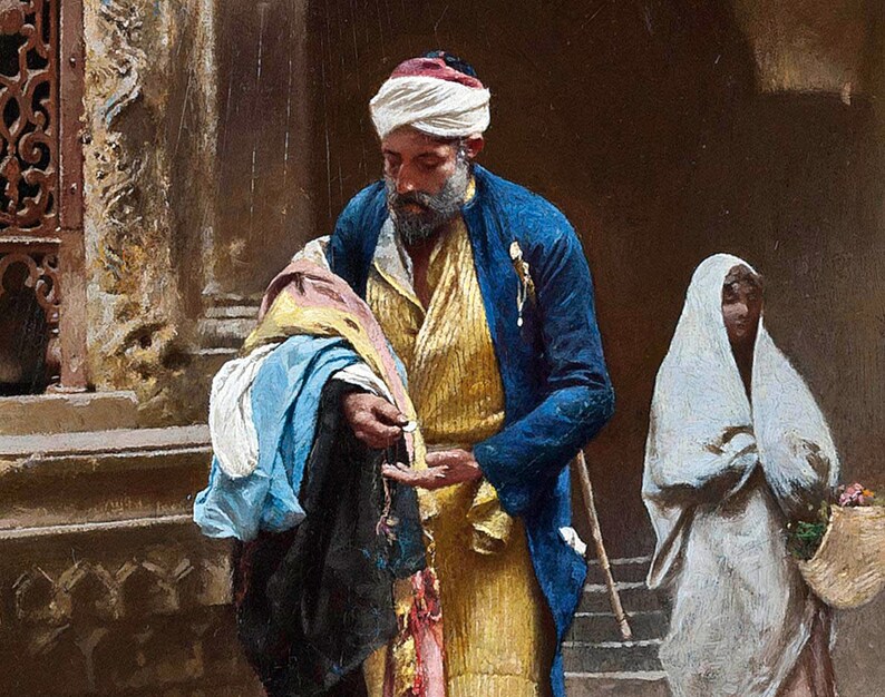 A Cairene Merchant Raphael von Ambros Fine Art Print