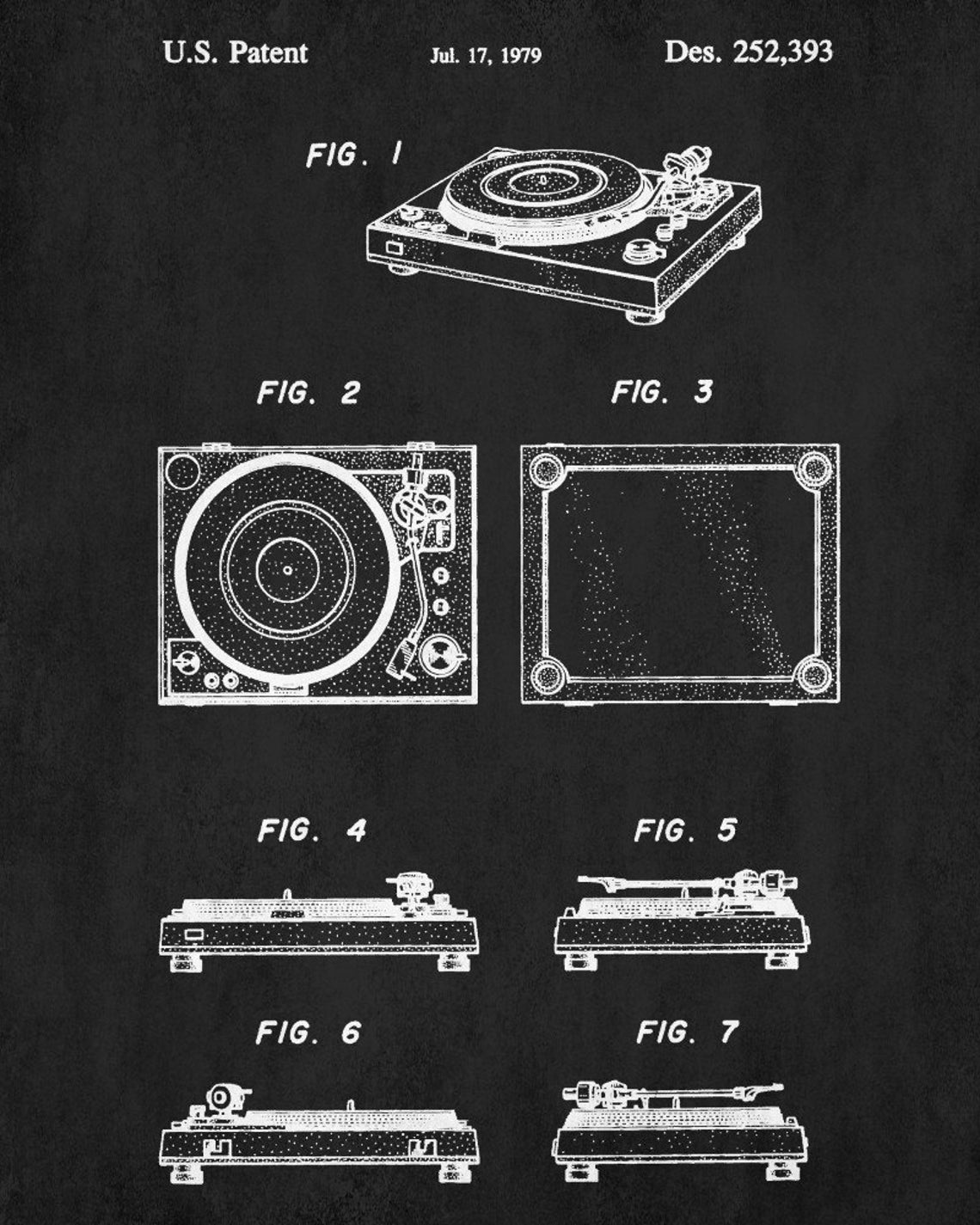 Record Player Patent Print Vinyl Nostalgia Music Poster - Etsy