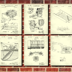 Gold Mining Patent Prints Set 6 Mining Equipment, Posters, Gold Rush