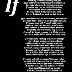 If Poem by Rudyard Kipling, Typography Print image 7