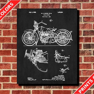 Motorcycle Poster Vintage Motorbike Patent