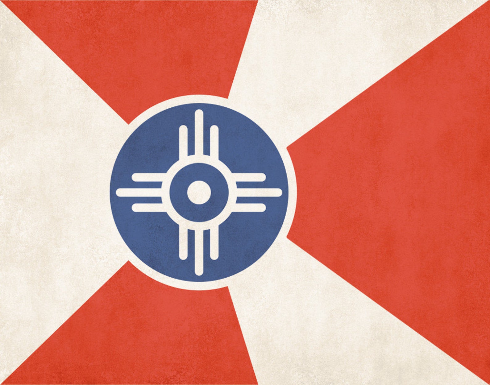 Wichita City Flag Kansas Wall Art Wichita Flag Art Wichita Etsy