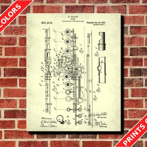 Flute Patent Print, Musical Instruments Poster