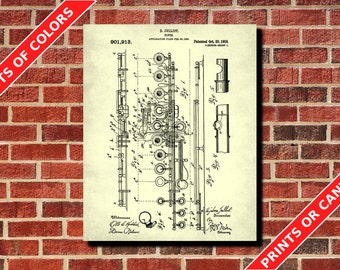 Flute Patent Print, Musical Instruments Poster