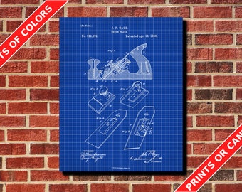 Bench Plane Patent Print Design Woodworking Poster