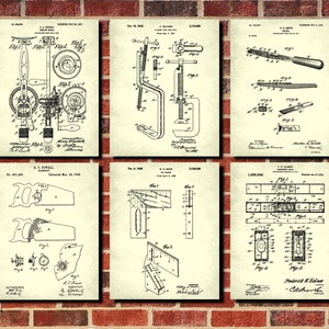 Carpenter&#39;s Tools Patent Prints Workshop Posters