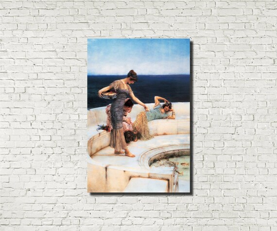 Lawrence Alma-Tadema, Dutch Old Masters Romanticism Fine Art Print : Silver Favourites, Classical Art Iconic History Painting