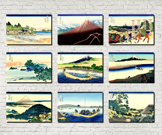 Buy Mount Japanese Wall Art Prints Set 9 Online in India - Etsy