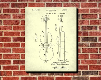 Violin Patent Print, Orchestral Music Poster