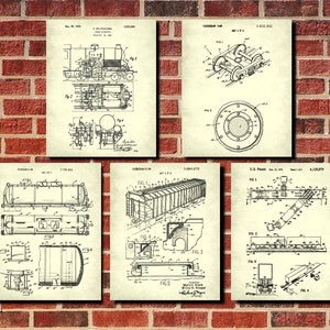 Railway signs, Trains Wall Art, Set 5 Rail Posters