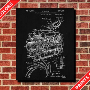 Jet Motor Patent Print Flugzeug Poster