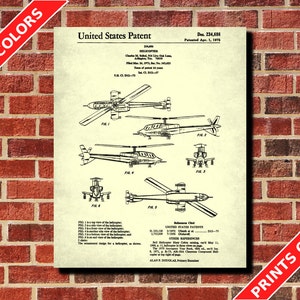 Helicopter Patent Print Military Aviation Poster