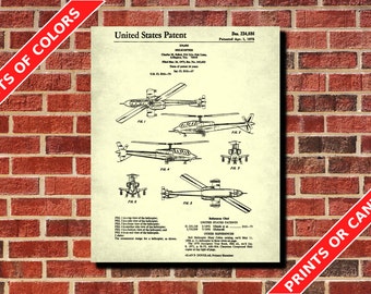 Helicopter Patent Print Military Aviation Poster