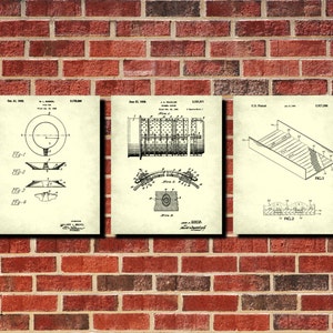 Gold Mining Patent Prints Set 3 Prospecting Posters