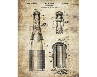 Champagne Cork Patent Print Wine Poster