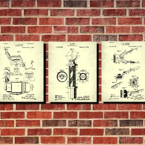 Barber Patent Prints Set 3 Barbershop Posters