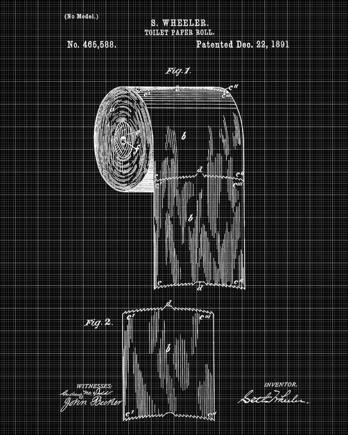 Bathroom Wall Art Poster Toilet Paper Patent Print - Etsy