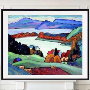 Staffelsee (1935) Framed Print by Gabriele Münter, Blue Rider, German Expressionism Landscape Print