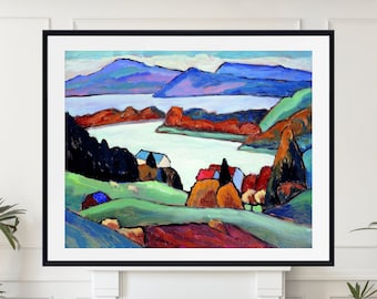 Staffelsee (1935) Framed Print by Gabriele Münter, Blue Rider, German Expressionism Landscape Print