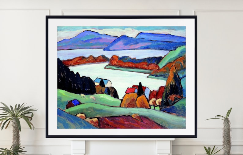 Staffelsee (1935) Framed Print by Gabriele Münter, Blue Rider, German Expressionism Landscape Print