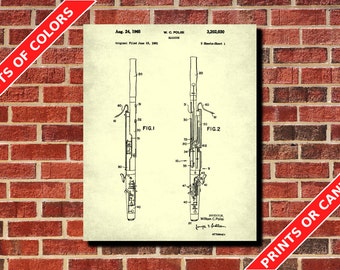 Bassoon Patent Print, Musician Gift, Musical Instruments Poster