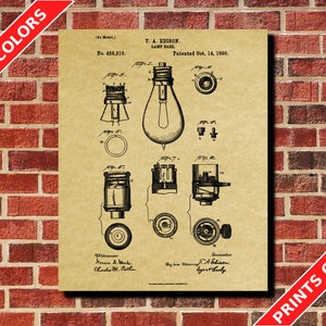 Edison Light Bulb Patent Print - Etsy
