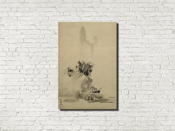 Sesshū Tōyō Fine Art Print, Japanese Splashed Ink Landscape