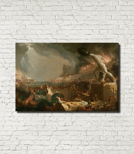 Course Of Empire Destruction Thomas Cole Painting Poster Fine Art Re-Print A4