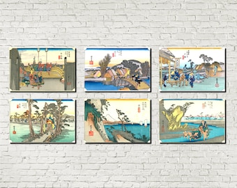 53 Stations of the Tokaido | Japanese Wall Art Prints Set 6 | Utagawa Hiroshige | Japan Edo Prints, Ukiyo-e, Ukiyo-e